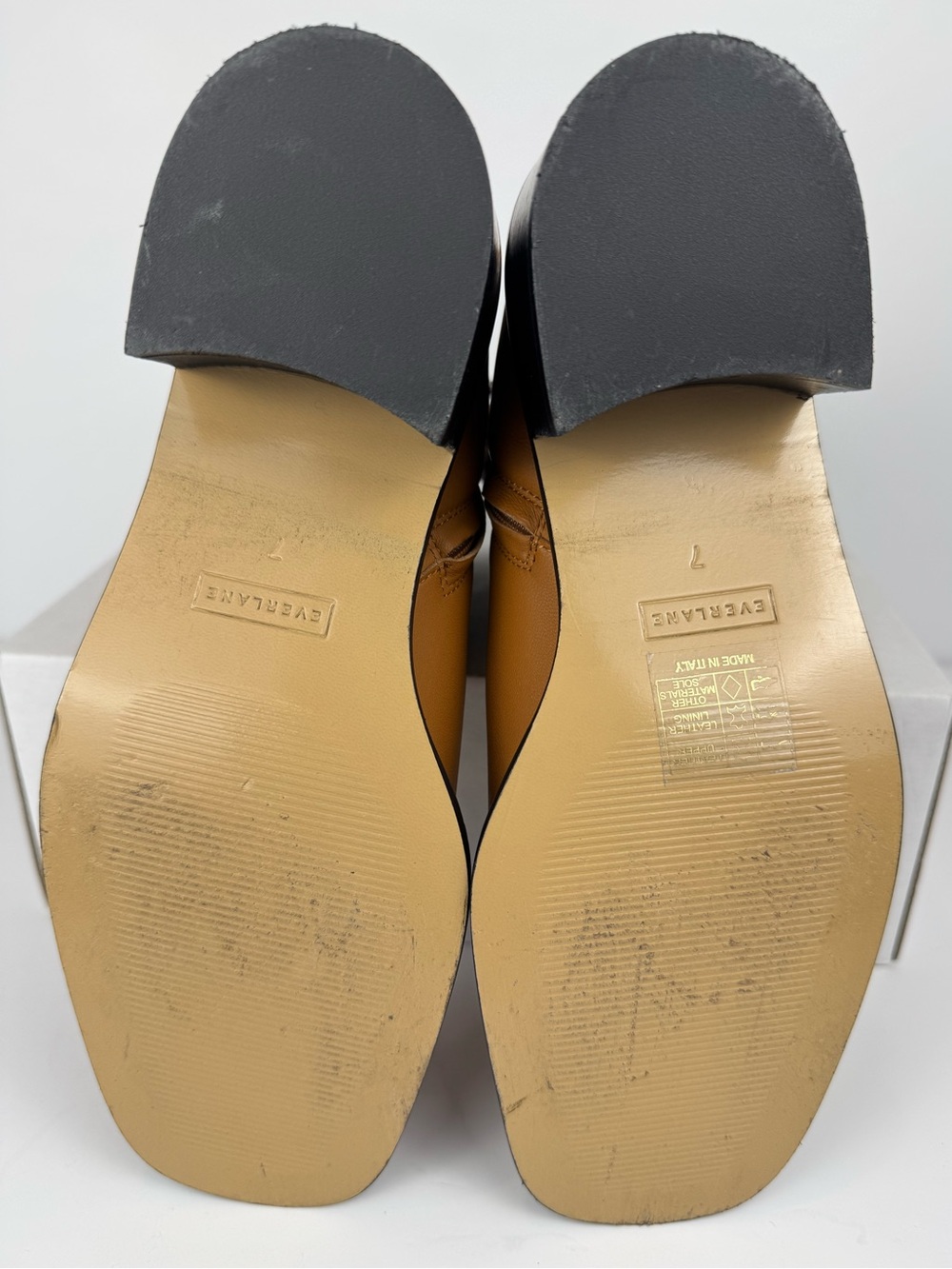 Everlane The City Boot Ankle Boots Saddle Brown 100% Leather Square Toe Size 7 - Picture 10 of 12